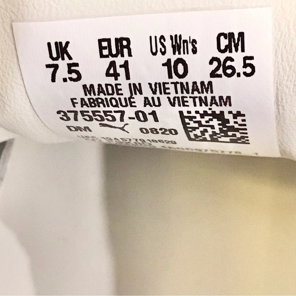 Puma Clyde Suede Leather Snakeskin Women's Sneakers White Distressed Size 10 - Picture 6 of 9